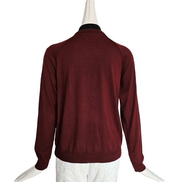 MARNI BURGUNDY/BLACK KNIT BOMBER JACKET (40) - Picture 5 of 9